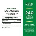Nature's Bounty Quick Dissolve Melatonin 3mg, 240 Tablets