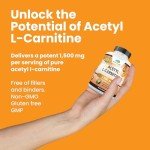 Acetyl L-Carnitine 1,500 mg Veggie Capsules 100 Count