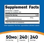 Nutricost DHEA 50mg - 240 Capsules, Non-GMO