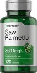 Saw Palmetto Extract 3600mg 120 Capsules Gluten Free