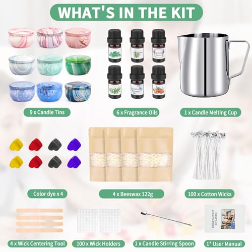 DIY Candle Making Kit with Beeswax and Dyes