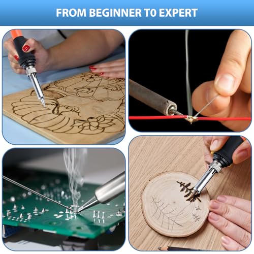 Wood Burning Kit with 130 Tools and Gloves