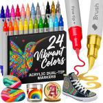 ARTISTRO 24 Acrylic Paint Markers for Crafting