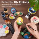 Acrylic Paint Set with 24 Colors and Brushes