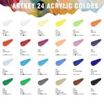 24-Color Acrylic Paint Set for Artists & Crafters