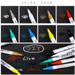 12 Colors Paint Markers Oil-based Art Pens Waterproof for Rubber Cloth Glass US
