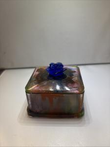 Handmade Resin Ring Holder Jewelry Trinket Dish Blue UV 