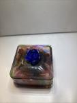 Handmade Resin Ring Holder Jewelry Trinket Dish Blue UV 