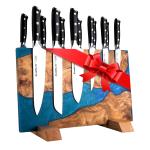 SliceElite Blue Resin Magnetic Knife Block | Double-Sided Kitchen Knife Holder