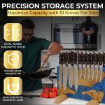 SliceElite Blue Resin Magnetic Knife Block | Double-Sided Kitchen Knife Holder