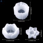 Patelai 3 Shape Resin Candle Holder Mold Flower Lotus Candlestick Epoxy White 