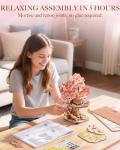 Rolife DIY Miniature House Kits Sakura Tree House 12" 3D Wooden Puzzles for Adults, Japanese Cherry Blossom Model Building Kit, Bonsai Craft Home Decor Gifts for Adults Family