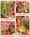 Rolife DIY Miniature House Kits Sakura Tree House 12" 3D Wooden Puzzles for Adults, Japanese Cherry Blossom Model Building Kit, Bonsai Craft Home Decor Gifts for Adults Family