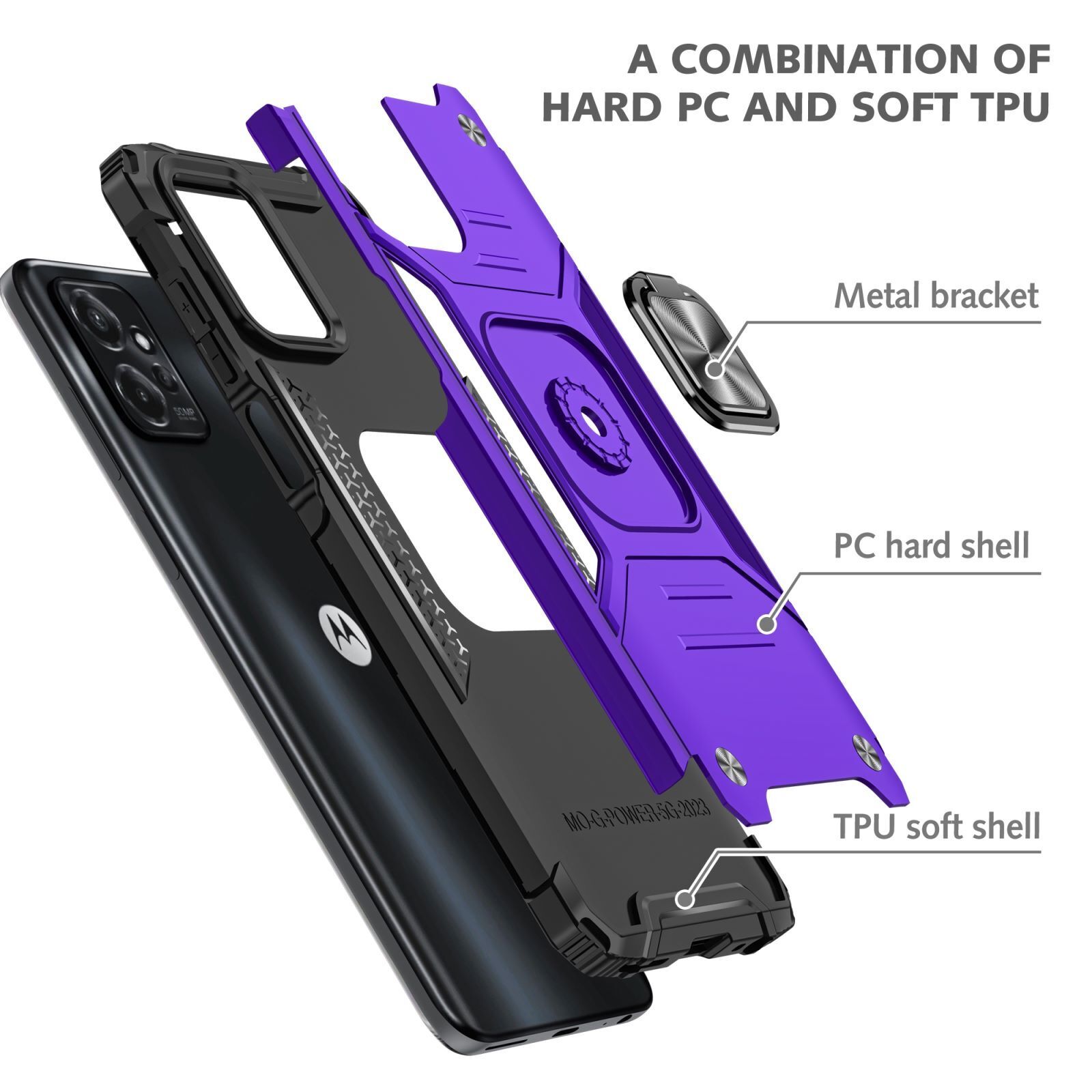 Motorola Moto G Pure/Power 5G Case with Glass