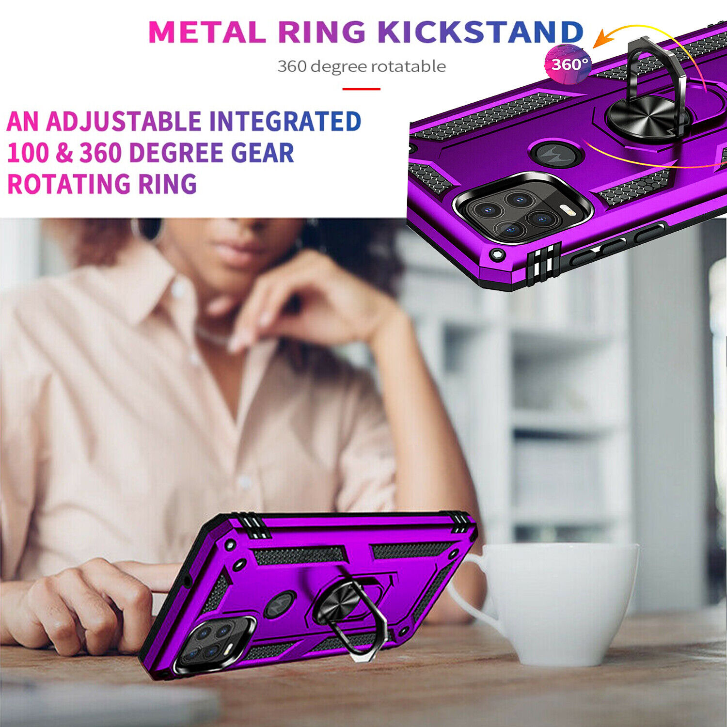 Motorola Moto G Stylus 5G Case with Stand and Glass