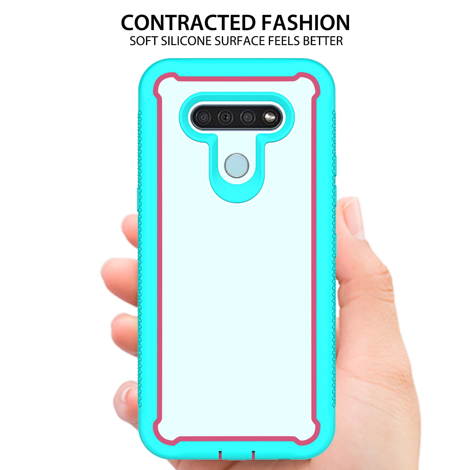 LG Stylo 6 Heavy Duty Phone Case - Blue/Pink