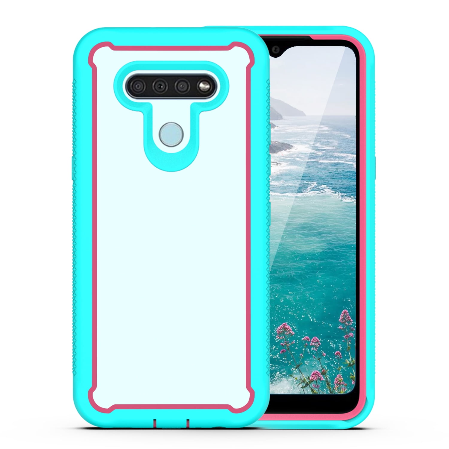 LG Stylo 6 Heavy Duty Phone Case - Blue/Pink