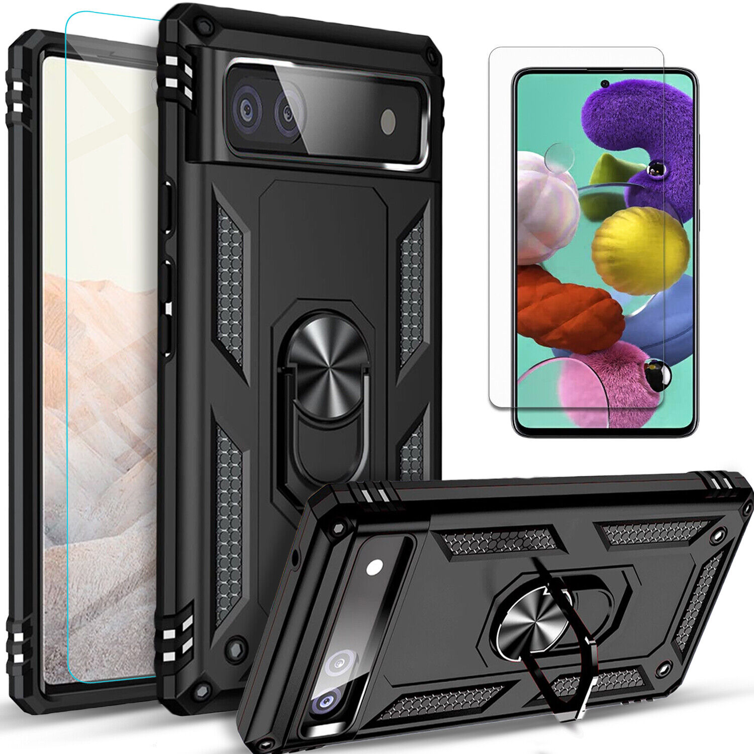 Shockproof Case and Tempered Glass for Google Pixel