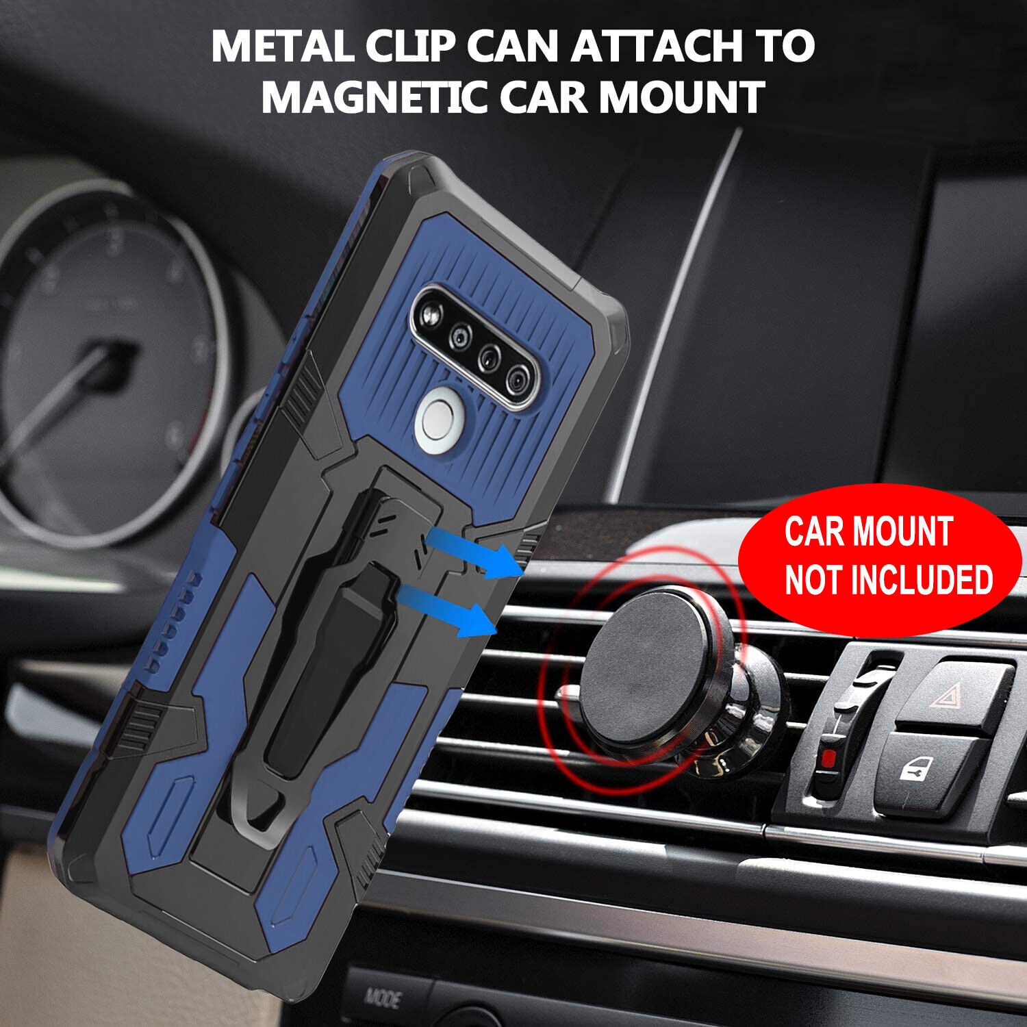 LG Stylo 6 Case with Kickstand and Glass Protector