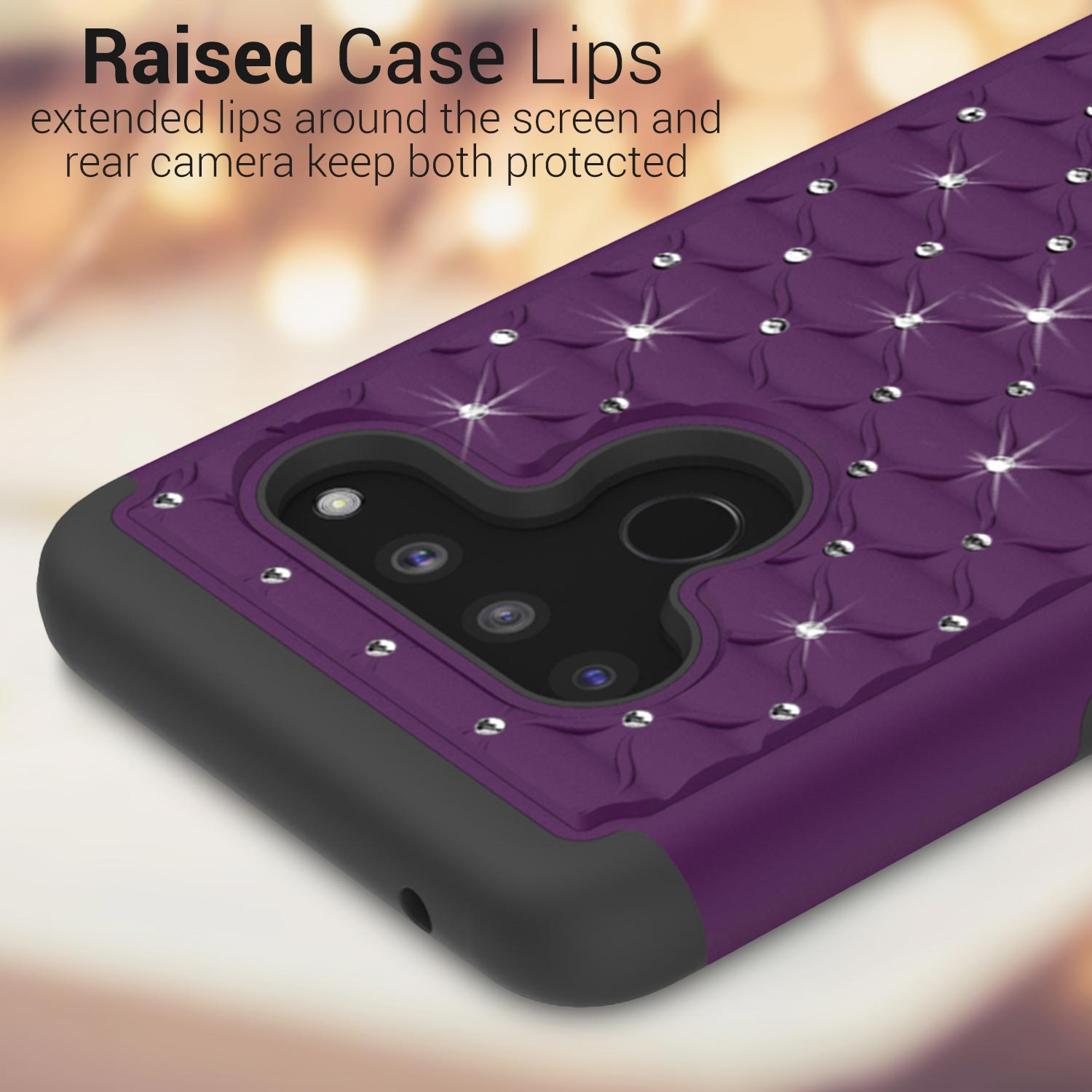 CoverON Aurora Rhinestone Case for LG V50 ThinQ