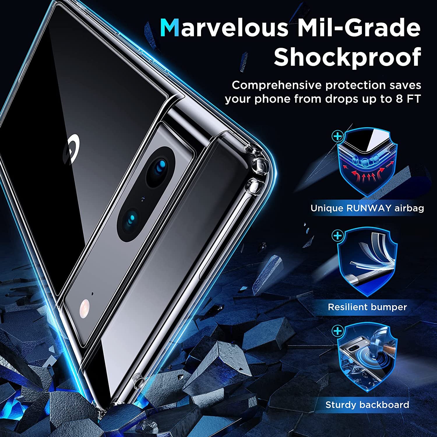 Google Pixel 7 8 Pro 5G Clear TPU Case