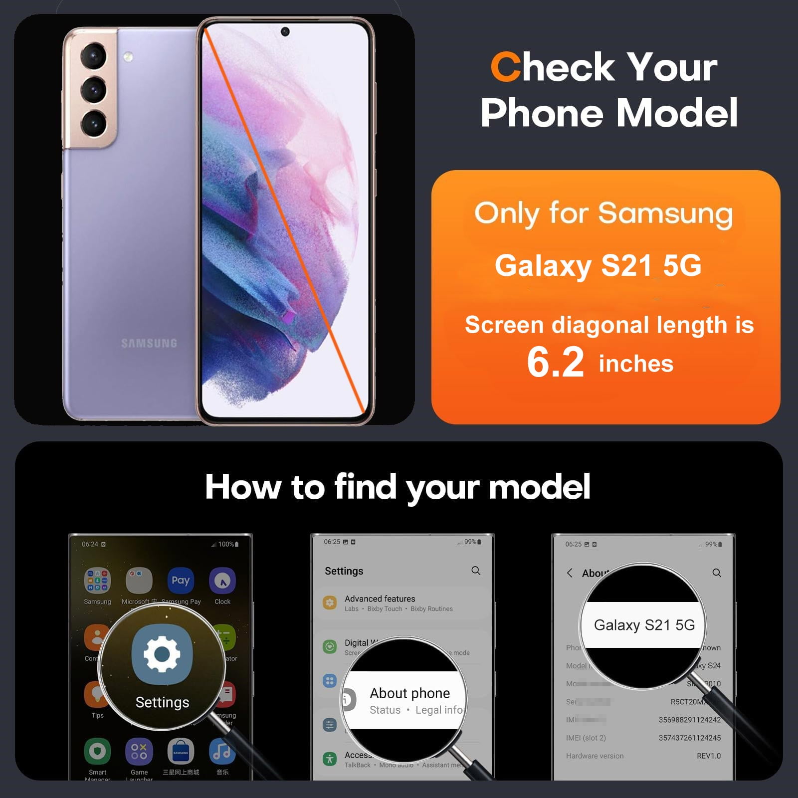 ULAK Clear Slim Shockproof Case for Galaxy S21