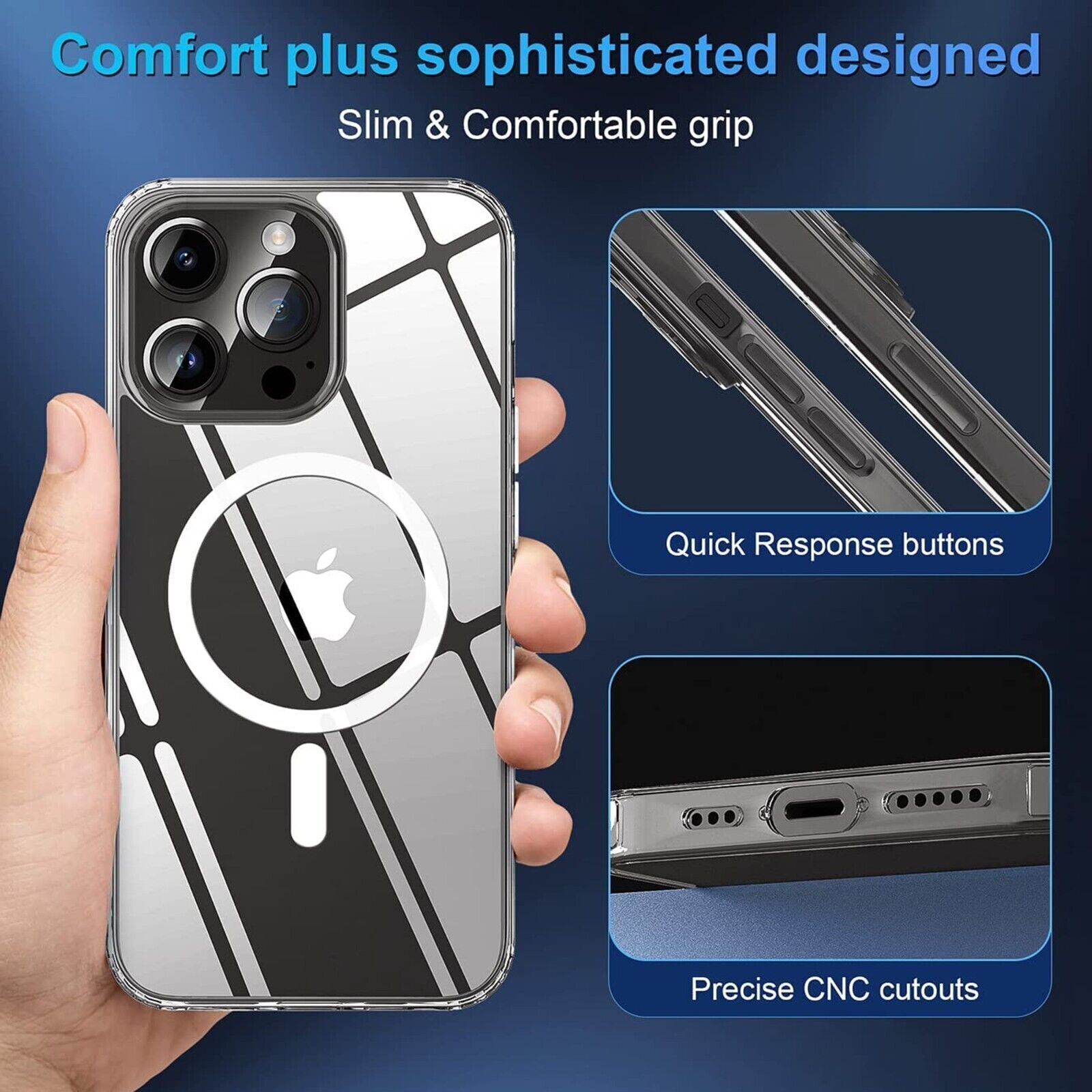 Slim Clear Case for iPhone 11 to 15 Pro Max