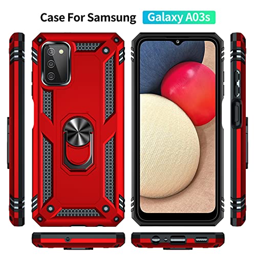 Samsung Galaxy A03S Case with Screen Protector, Red