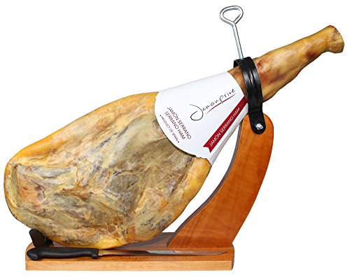 Spanish Serrano Ham with Stand and Knife Set