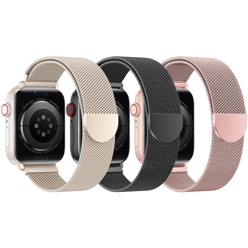 BELONGME 3 Pack Mesh Loop Apple Watch Bands