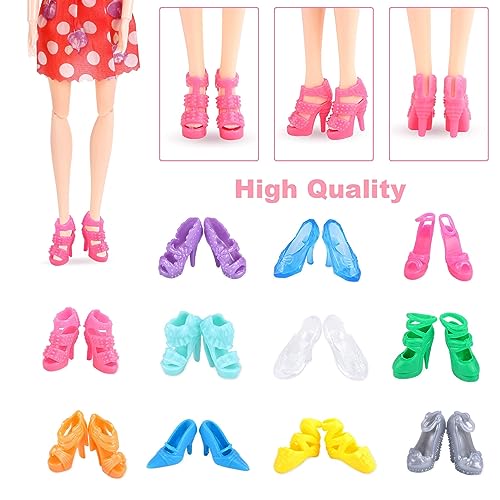 30 Pairs Barbie Doll Shoes in Fun Styles