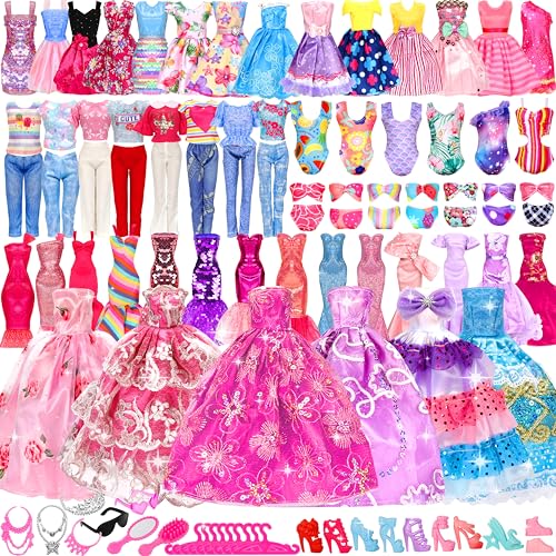 58 Pcs Doll Clothes and Accessories Set