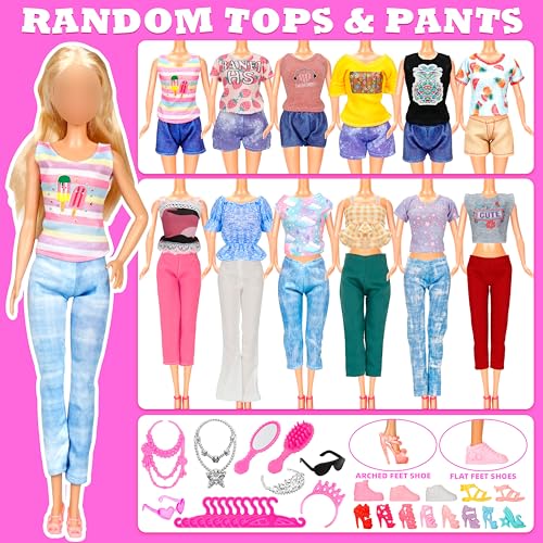 58 Pcs Doll Clothes and Accessories Set