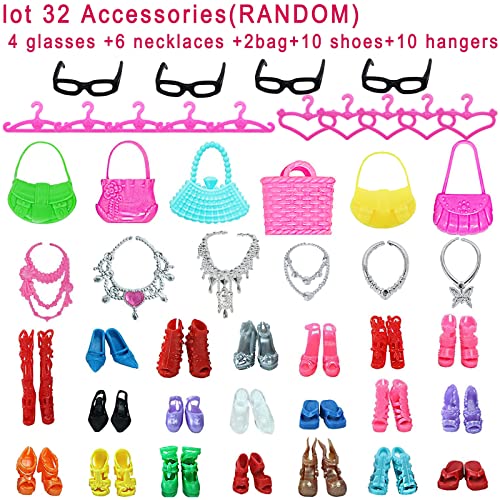 32 pcs Doll Clothes & Accessories Set for Barbie