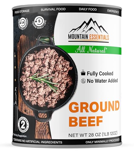 Ground Beef Canned: Ready-to-Eat, No Preservatives - 28oz