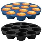 Webake Silicone Mini Muffin Pan Set, 12-Cavity