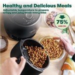 BELLA 2.0 QT Black Air Fryer with Knob