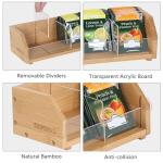 Small Bamboo Tea Bag Holder - Wood Countertop Organizer