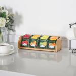 Small Bamboo Tea Bag Holder - Wood Countertop Organizer