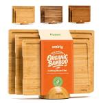Bamboo Cutting Board Set - Wood Kitchen Boards