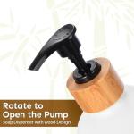 HULISEN Bamboo Soap Dispenser Set with Tray