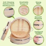 10 Inch 2 Tier Bamboo Steamer Kit