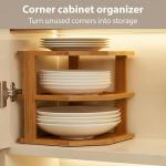 Bamboo Corner Shelf Organizer - Kitchen & Bathroom