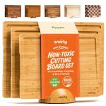 Bamboo Cutting Board Set - Wood Kitchen Boards
