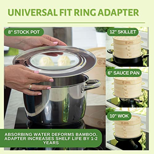 10 Inch 2 Tier Bamboo Steamer Kit