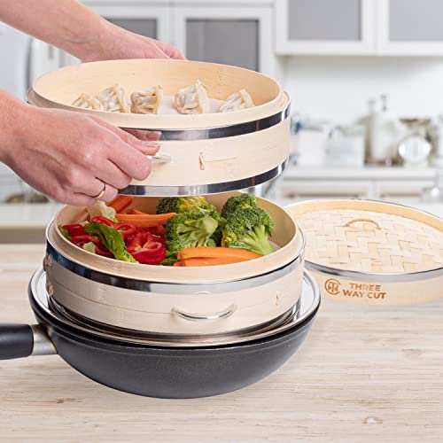 10 Inch 2 Tier Bamboo Steamer Kit