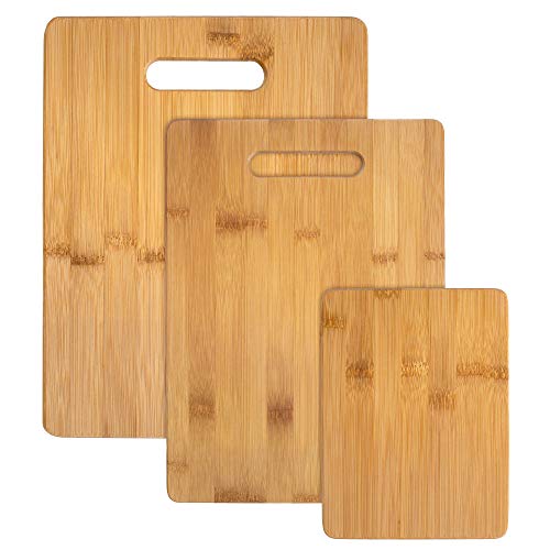 3-Piece Assorted Bamboo Kitchen Cutting Board Set