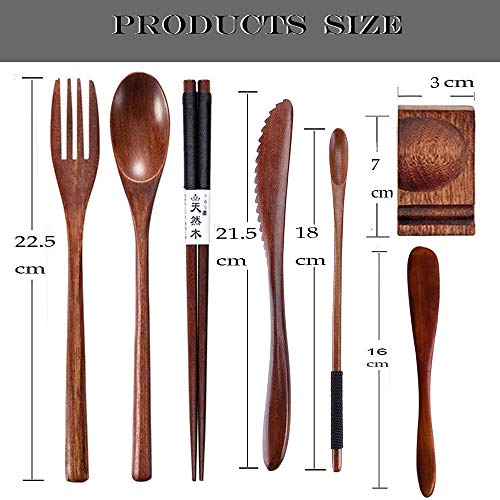 9-Piece Bamboo Cutlery Set with Travel Case