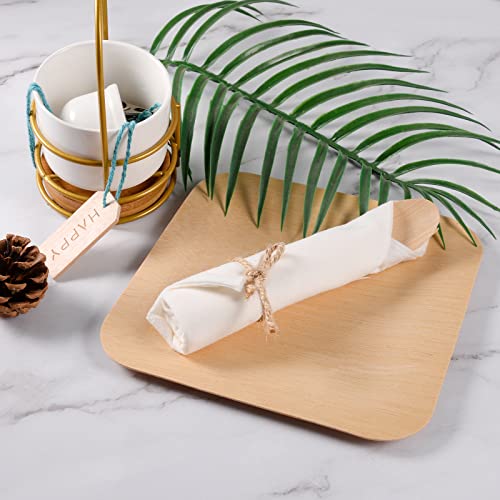 Biodegradable Bamboo Cutlery Set with Pre Rolled Napkins
