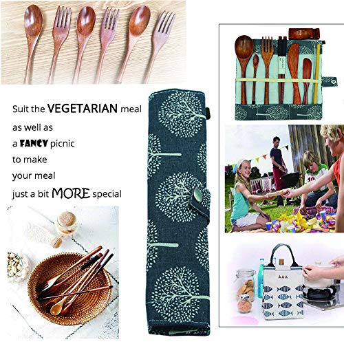 9-Piece Bamboo Cutlery Set with Travel Case